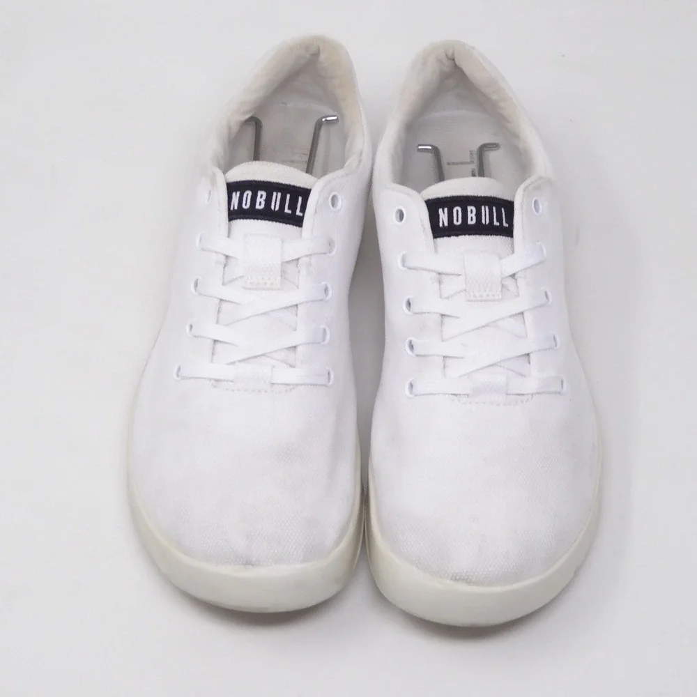 NOBULL Womens Canvas Trainer White Low Top Sneakers Size 7